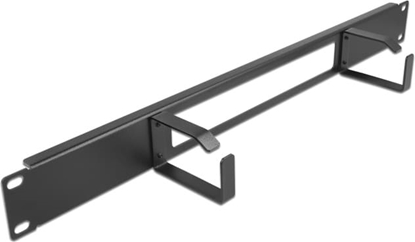 Picture of Delock 19″ Cable Management Routing Panel with opening and 2 hooks 1U black