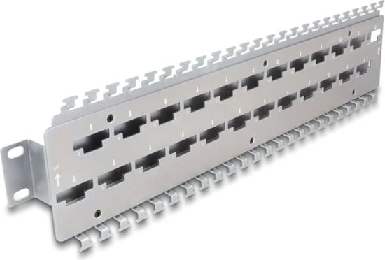 Picture of Delock 19″ Cable support rail for network cable connectors with LSA connection 24 port metal