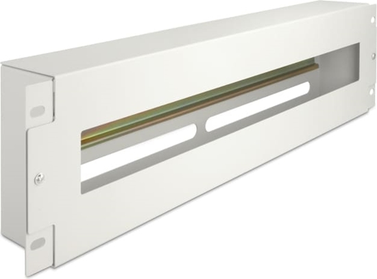Picture of Delock 19″ Circuit-breaker strip with cover and DIN rail 3U metal grey