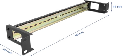 Picture of Delock 19″ DIN rail Panel with side cable entry 1U black