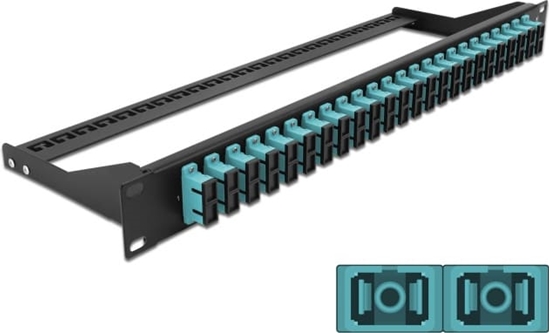 Picture of Delock 19″ Fibre Patch Panel 24 port SC Duplex aqua