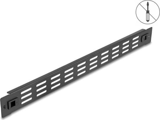 Picture of Delock 19″ Network Cabinet Panel with ventilation slots tool free 1U black