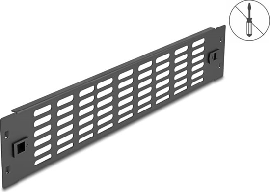 Picture of Delock 19″ Network Cabinet Panel with ventilation slots tool free 2U black