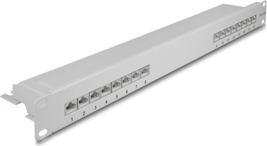 Picture of Delock 19″ Patch Panel 16 port Cat.6A 1U grey
