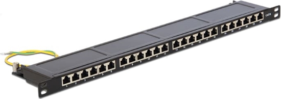 Picture of Delock 19″ Patch Panel 24 Port Cat.6 0.5 U black