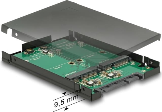 Изображение Delock 2.5″ Converter SATA 22 pin > 2 x mSATA with RAID with Enclosure
