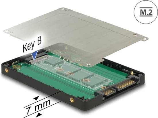 Изображение Delock 2.5″ Converter SATA 22 pin > M.2 with Enclosure