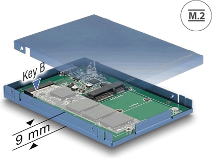 Picture of Delock 2.5″ Converter USB 10 Gbps Micro-B female to M.2 / mSATA with enclosure