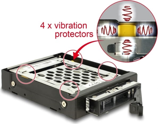 Picture of Delock 3.5″ Mobile Rack for 1 x 2.5″ SATA / SAS HDD / SSD with vibration protection