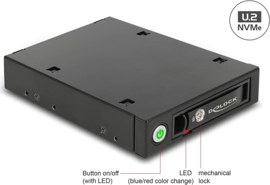Picture of Delock 3.5″ Mobile Rack for 1 x 2.5″ U.2 NVMe SSD or SATA / SAS HDD / SSD