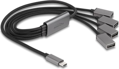 Picture of Delock 4 Port USB 2.0 Cable Hub with USB Type-C™ connector 60 cm