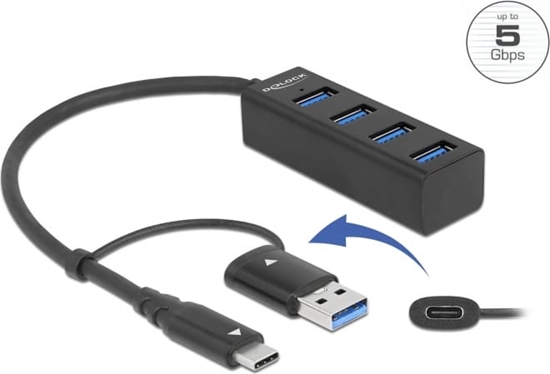 Picture of Delock 4 Port USB 5 Gbps Hub with USB Type-C™ or USB Type-A connector