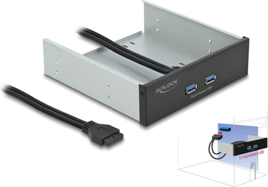 Picture of Delock 5.25″ Front Panel with 2 x USB 5 Gbps Type-A ports