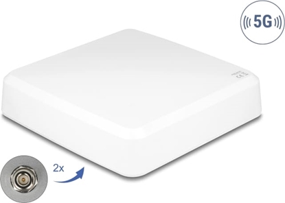 Picture of Delock 5G 3300 - 5000 MHz MIMO Antenna 2 x N jack 9 dBi directional wall and pole mounting outdoor white