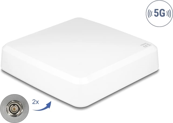 Picture of Delock 5G 3300 - 5000 MHz MIMO Antenna 2 x N jack 9 dBi directional wall and pole mounting outdoor white