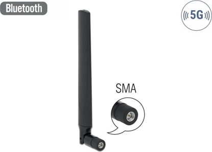 Изображение Delock 5G LTE Antenna SMA plug -3.3 - 1.3 dBi omnidirectional with tilt joint black