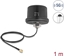 Picture of Delock 5G LTE GNSS WiFi 6 Antenna SMA plug 1.9 - 3.3 dBi omnidirectional with connection cable ULA100 1 m roof mounting outdoor black