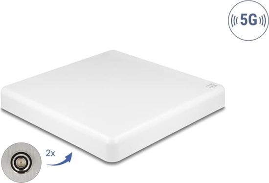 Picture of Delock 5G LTE MIMO Antenna 2 x N jack 2.7 - 9.0 dBi directional wall and pole mounting outdoor white