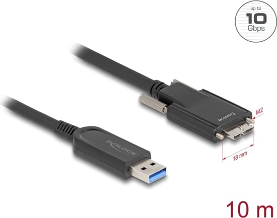 Изображение Delock Active Optical Cable USB 10 Gbps Type-A male to Type Micro-B male with screws 10 m