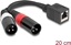 Attēls no Delock Adapter Cable RJ45 jack to 2 x XLR 3 pin plug black 20 cm