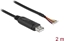 Изображение Delock Adapter cable USB 2.0 Type-A to Serial RS-232 with 9 open wires + Shielding 2 m