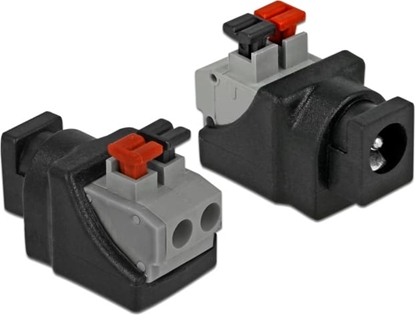 Picture of Delock Adapter DC 5.5 x 2.1 mm female > Terminal Block with push button 2 pin