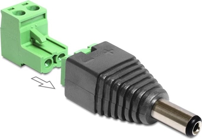 Picture of Delock Adapter DC 5.5 x 2.1 mm male > Terminal Block 2 pin 2-part