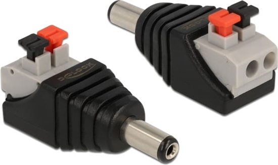 Picture of Delock Adapter DC 5.5 x 2.1 mm male > Terminal Block with push button 2 pin