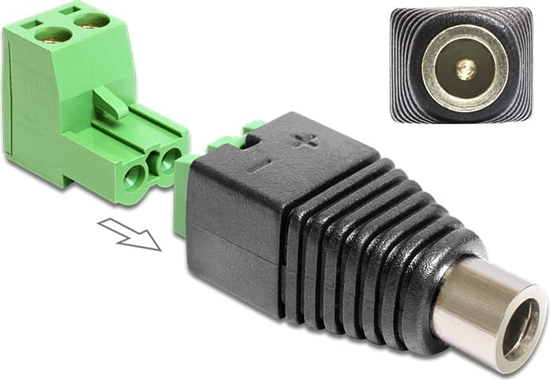 Picture of Delock Adapter DC 5.5 x 2.5 mm female > Terminal Block 2 pin 2-part