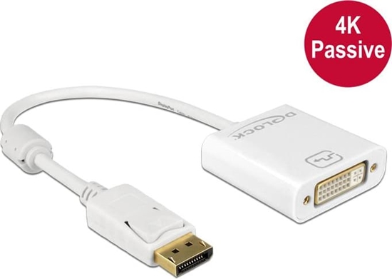 Picture of Delock Adapter DisplayPort 1.2 male > DVI female 4K Passive white