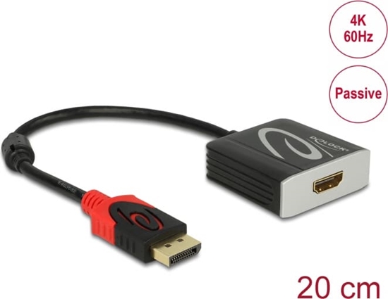 Picture of Delock Adapter DisplayPort 1.2 male > HDMI female 4K 60 Hz Passive black