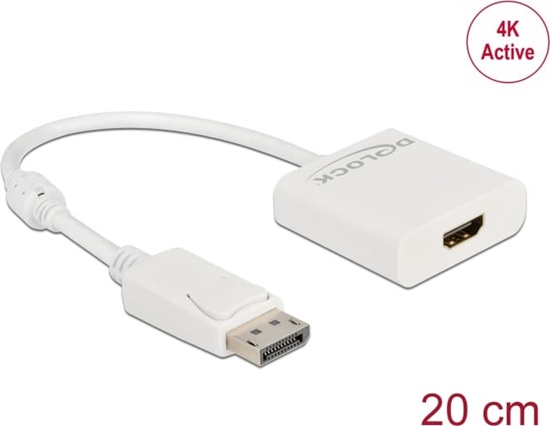 Picture of Delock Adapter DisplayPort 1.2 male to HDMI female 4K Active white