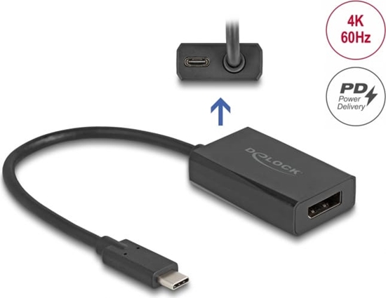Picture of Delock Adapter DisplayPort female to USB Type-C™ male (DP Alt Mode) 4K with PD 85 W
