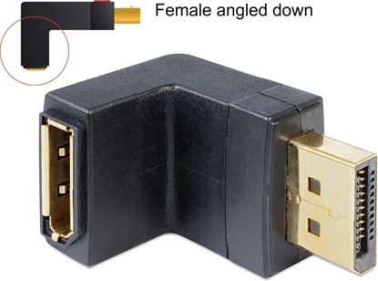 Attēls no Delock Adapter DisplayPort male > DisplayPort female angled down