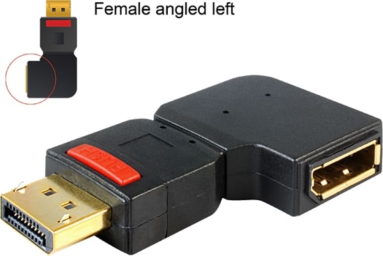 Picture of Delock Adapter DisplayPort male > DisplayPort female angled left