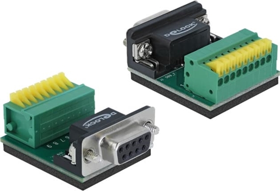 Picture of Delock Adapter D-Sub 9 pin female to Terminal Block 9 pin with Push Button