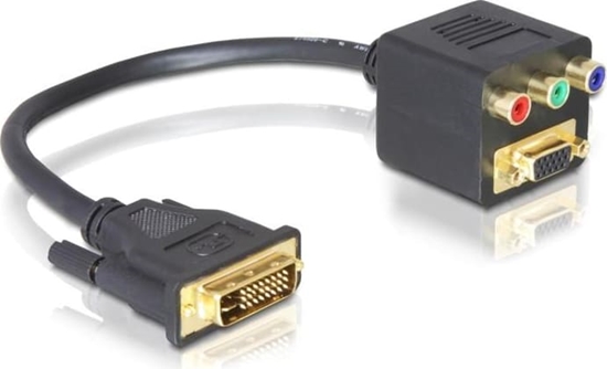 Picture of Delock Adapter DVI 24+5 male to VGA + 3 x RCA female