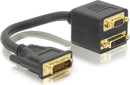 Picture of Delock Adapter DVI-I male to DVI-I and VGA female