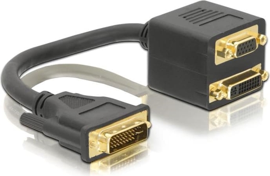 Picture of Delock Adapter DVI-I male to DVI-I and VGA female