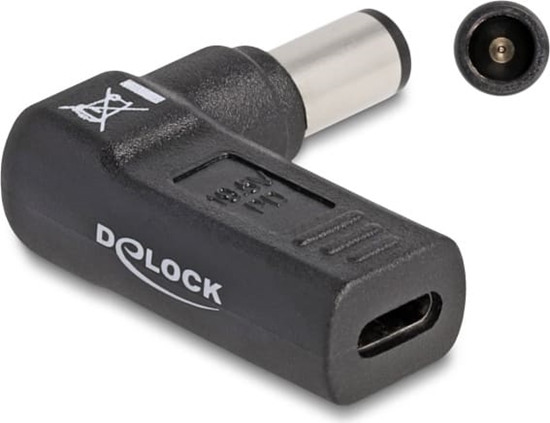 Picture of Delock Adapter for Laptop Charging Cable USB Type-C™ female to Dell 7.4 x 5.0 mm male 90° angled