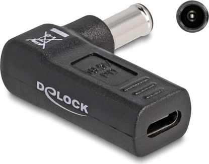 Picture of Delock Adapter for Laptop Charging Cable USB Type-C™ female to Sony 6.0 x 4.3 mm male 90° angled