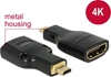 Picture of Delock Adapter High Speed HDMI with Ethernet – HDMI Micro-D male > HDMI-A female 4K black
