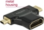 Изображение Delock Adapter High Speed HDMI with Ethernet – HDMI-A female > HDMI Mini-C male + Micro-D male black