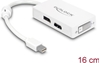 Picture of Delock Adapter mini DisplayPort 1.1 male > DisplayPort / HDMI / DVI female Passive white