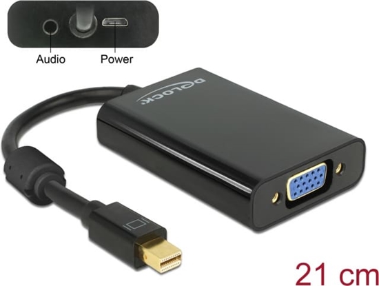 Picture of Delock Adapter mini DisplayPort 1.1 male > VGA female + Audio + Power black
