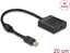 Attēls no Adapters mini DP 1.2 M > HDMI F, 4K aktīvs, 20cm, melns, Delock