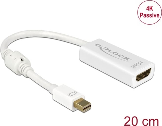 Picture of Delock Adapter mini DisplayPort 1.2 male > HDMI female 4K Passive white