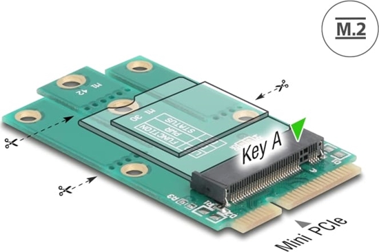 Picture of Delock Adapter Mini PCIe male to M.2 Key A slot