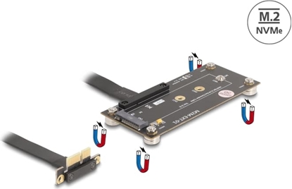 Picture of Delock Adapter PCIe 3.0 x1 male 90° angled to M.2 Key M female with cable 10 cm