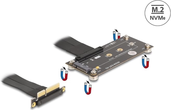 Picture of Delock Adapter PCIe 3.0 x4 male 90° angled to M.2 Key M female with cable 10 cm